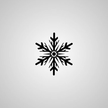 Açık gri arka planda siyah kar tanesi 