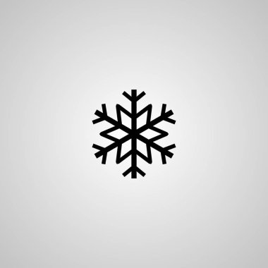 Açık gri arka planda siyah kar tanesi 