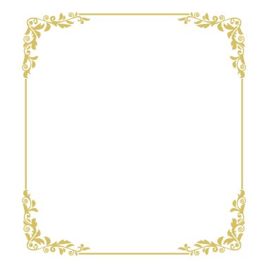 Beyaz arka plan üzerinde izole altın ince çerçeve 