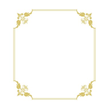 Beyaz arka plan üzerinde izole altın ince çerçeve 