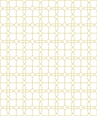 Beyaz arka plan üzerine izole altın geometrik dikişsiz desen