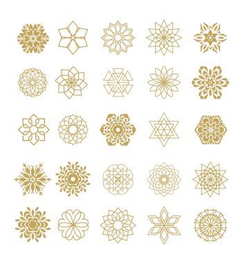 Yaratıcı ince süs elemanları seti, vektör illüstrasyon 