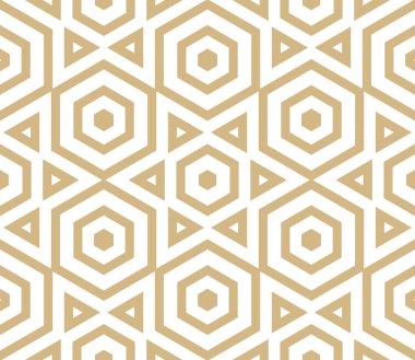 Beyaz arka plan üzerine izole altın geometrik dikişsiz desen