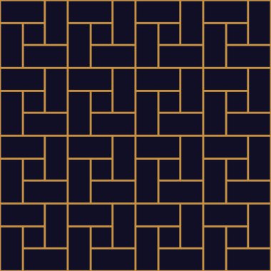 Siyah zemin üzerine altın geometrik Seamless Modeli