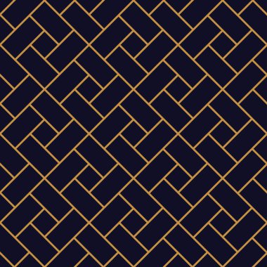 Siyah zemin üzerine altın geometrik Seamless Modeli