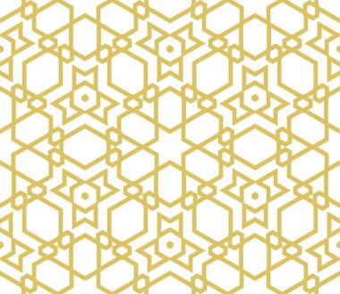 Beyaz arka plan üzerine izole altın geometrik dikişsiz desen