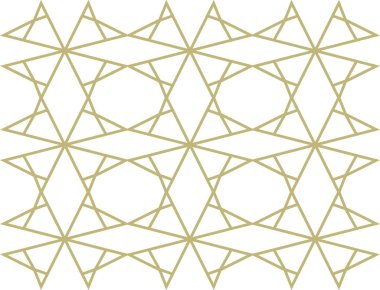 Beyaz arka plan üzerine izole altın geometrik dikişsiz desen