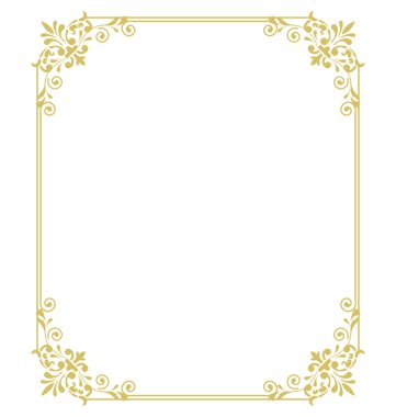Beyaz arka plan üzerinde izole altın ince çerçeve 