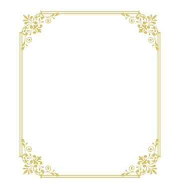 Beyaz arka plan üzerinde izole altın ince çerçeve 