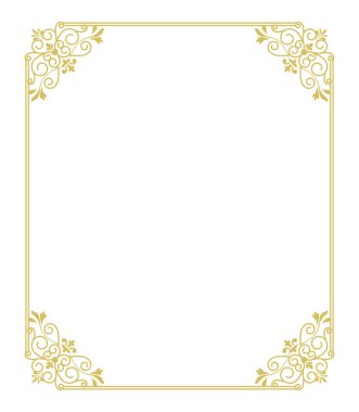 Beyaz arka plan üzerinde izole altın ince çerçeve 