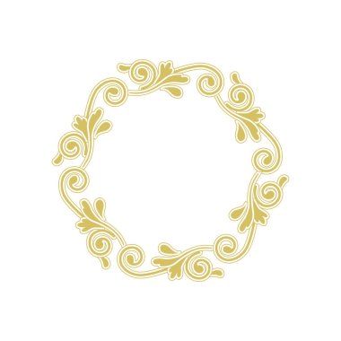 Kopyalama alanı ile yuvarlak filigran süs çerçevesi