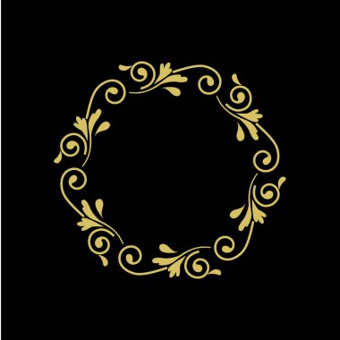 Kopyalama alanı ile yuvarlak filigran süs çerçevesi