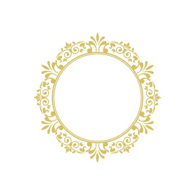 Kopyalama alanı ile yuvarlak filigran süs çerçevesi