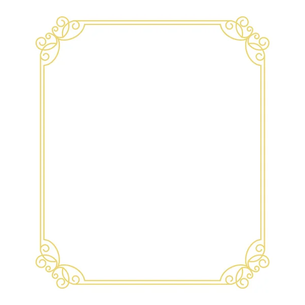 Goldener Dünner Rahmen Isoliert Auf Weißem Hintergrund — Stockvektor