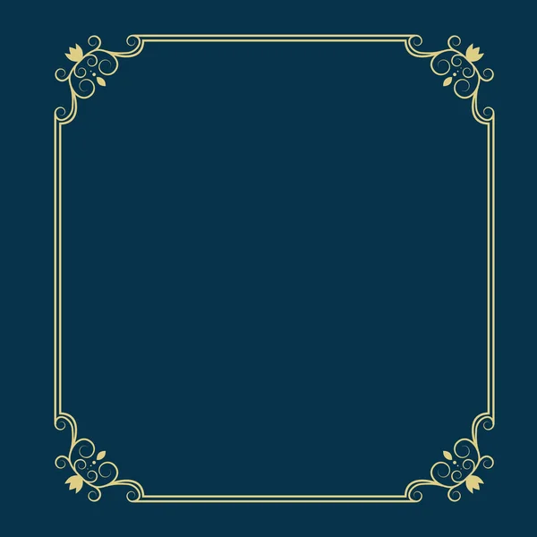 Elegant Ornamental Thin Frame Copy Space — Stock Vector