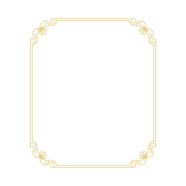 白色背景上隔离的金色薄框架 — 图库矢量图片