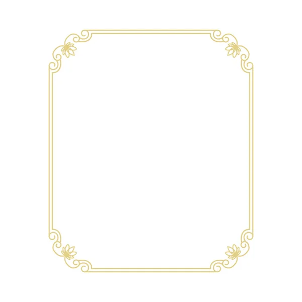 Quadro Fino Dourado Isolado Fundo Branco —  Vetores de Stock