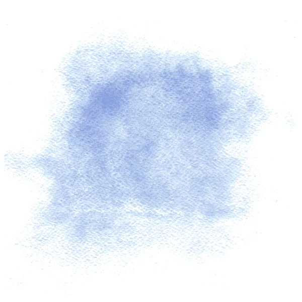 Blauwe Aquarel Getextureerde Plek Met Vlekken Geïsoleerd Witte Achtergrond — Stockvector