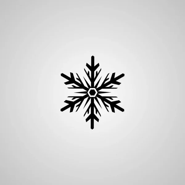 Черная Снежинка Светло Сером Фоне — стоковый вектор