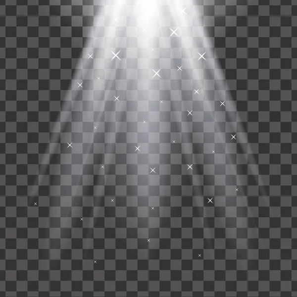 透明な背景にスポットライトが光を与える効果 — ストックベクタ