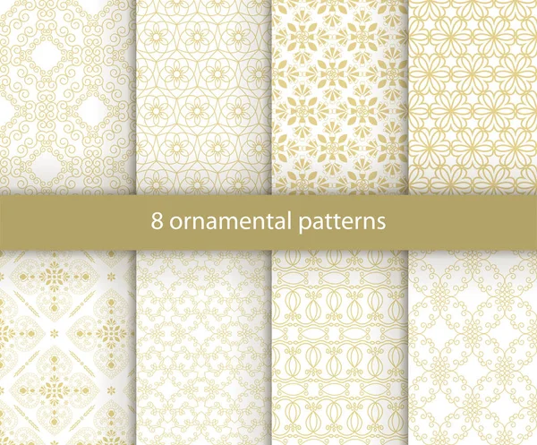 Collection Creative Minimalistic Geometric Seamless Patterns Textured Backgrounds — Stock Vector