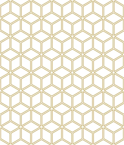 Golden Geometric Seamless Pattern Isolated White Background — Stock Vector