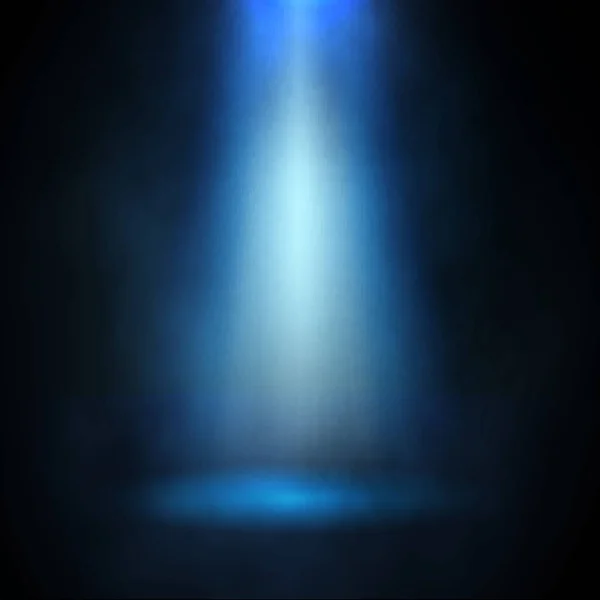 Світловий Ефект Синього Прожектора Чорному Тлі — стоковий вектор