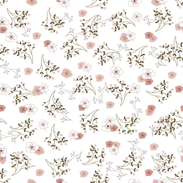 Bunte Kreative Nahtlose Muster Mit Blumen Strukturierten Hintergrund — Stockvektor