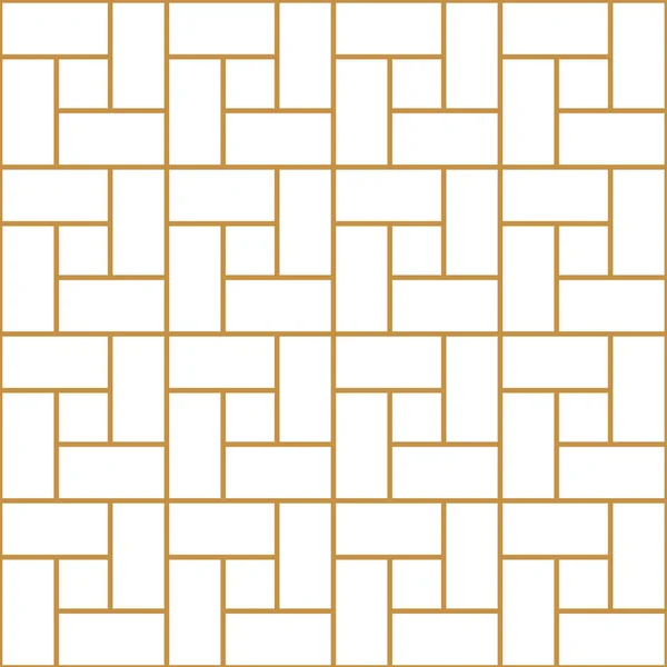 Golden Geometric Seamless Pattern Isolated White Background — Stock Vector