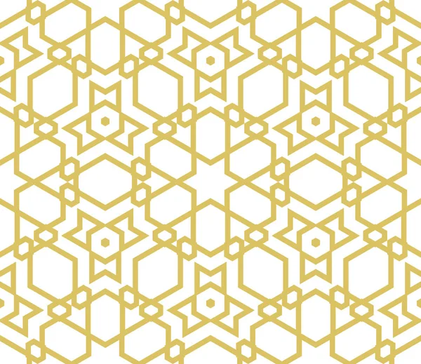 白色背景上隔离的黄金几何无缝图案 — 图库矢量图片