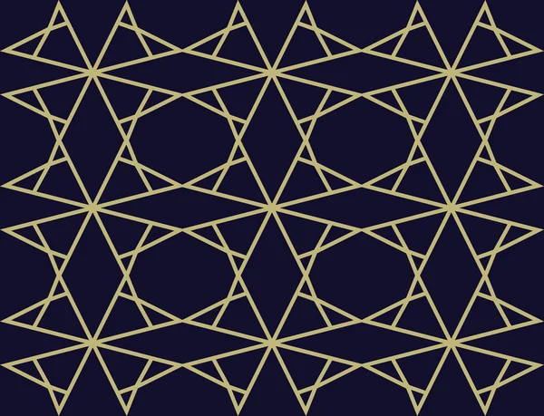 Золотой Геометрический Бесшовный Узор Черном Фоне — стоковый вектор