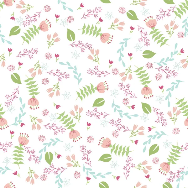 Patrón Creativo Inconsútil Colorido Con Flores Fondo Texturizado — Vector de stock