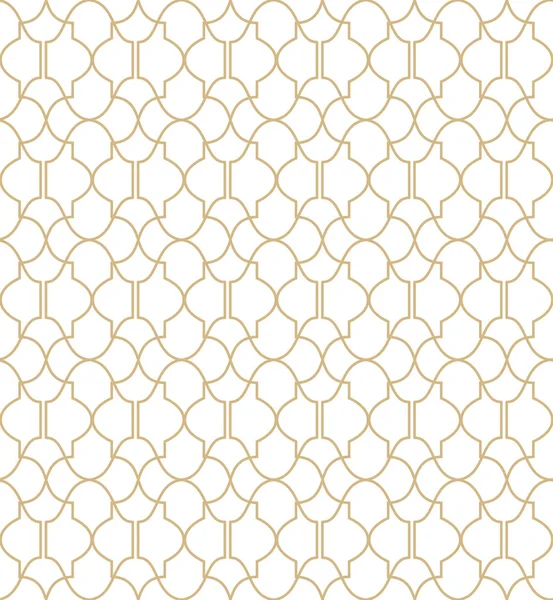 白い背景に隔離された黄金の幾何学的シームレスなパターン — ストックベクタ