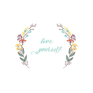 Kopyalama alanı ile parlak renkli çiçek çerçeve