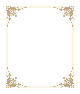 Beyaz arka plan üzerinde izole altın ince çerçeve 