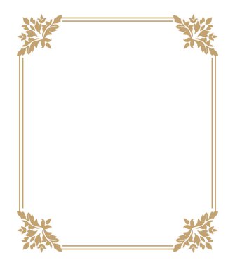 Beyaz arka plan üzerinde izole altın ince çerçeve 