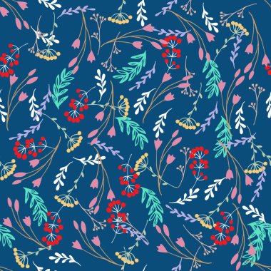 Çiçekler, dokulu arka plan ile renkli yaratıcı dikişsiz desen