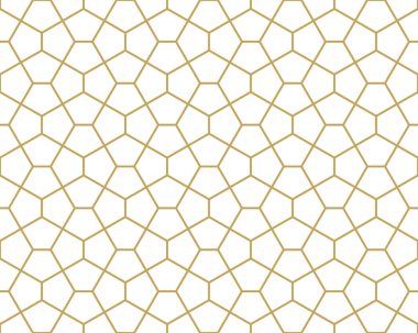 Beyaz arka plan üzerine izole altın geometrik dikişsiz desen