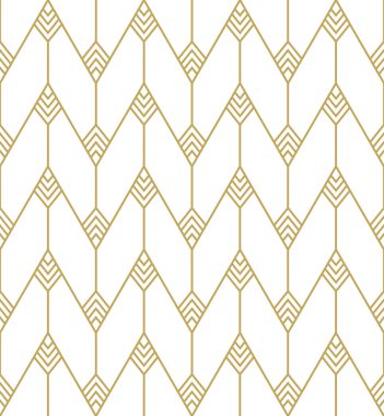 Beyaz arka plan üzerine izole altın geometrik dikişsiz desen