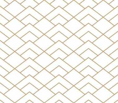 Beyaz arka plan üzerine izole altın geometrik dikişsiz desen
