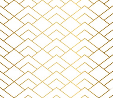 Beyaz arka plan üzerine izole altın geometrik dikişsiz desen