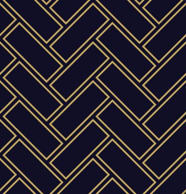 Siyah zemin üzerine altın geometrik Seamless Modeli