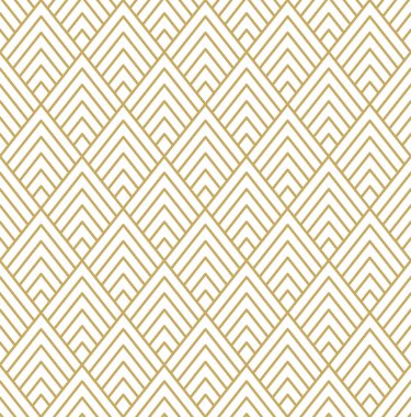 Beyaz arka plan üzerine izole altın geometrik dikişsiz desen