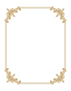 Beyaz arka plan üzerinde izole altın ince çerçeve 
