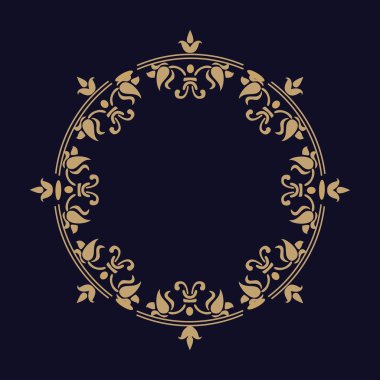 Siyah arka plan üzerinde altın ince çerçeve 