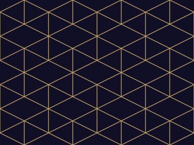 Siyah zemin üzerine altın geometrik Seamless Modeli