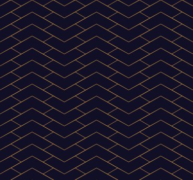 Siyah zemin üzerine altın geometrik Seamless Modeli