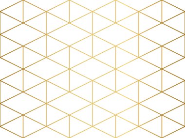 Beyaz arka plan üzerine izole altın geometrik dikişsiz desen