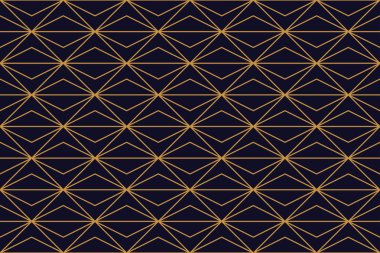 Siyah zemin üzerine altın geometrik Seamless Modeli
