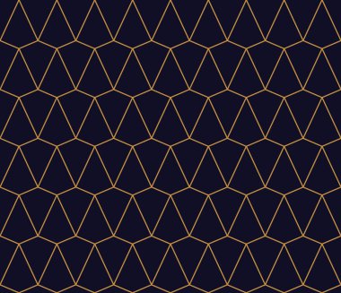 Siyah zemin üzerine altın geometrik Seamless Modeli